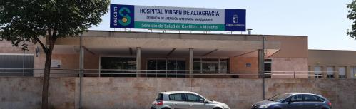 Exterior del hospital de Manzanares a 24 de mayo de 2020