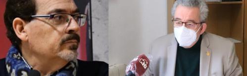 El ganador Santiago Redondo y el concejal de Cultura Candi Sevilla