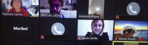 Momento de la charla coloquio online