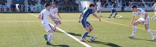 Miguel Serrano fue uno de los más activos del Manzanares CF ante el Calvo Sotelo