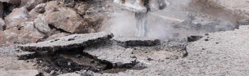 Obras en una calle de Manzanares