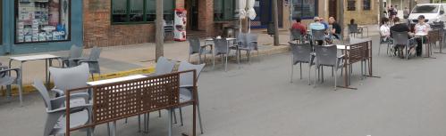 Una de las terrazas habilitadas en establecimientos de la calle Toledo