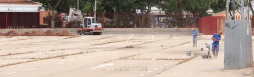 Zona del parking que se habilita para las atracciones de feria