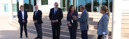 Momentos antes de la reunión de trabajo en las instalaciones de Miguel Bellido