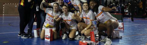 Debut de Esther Martín-Buro con las Guerreras Juveniles en el torneo Scandiberico 2021 (Foto: Federación de Balonmano de Portugal)