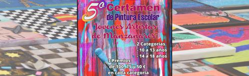 Cartel del 5º certamen de pintura escolar 'Jóvenes artistas de Manzanares'
