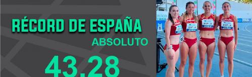 Nuevo récord de España del relevo 4x100m femenino (Fotografía: RFEA)