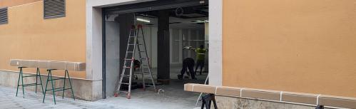 Obras en el futuro supermercado Dia de la calle Empedrada