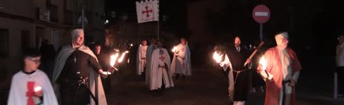 Momento de la procesión de las antorchas del viernes