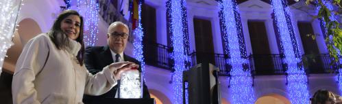 Ramoni Jiménez y Julián Nieva en el encendido de la iluminación navideña