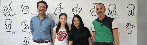 Daniela Hernán junto a Rafael Benítez Mariví Linares y Emiliano Molina