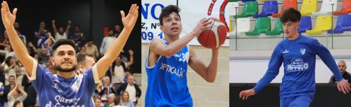 Cortés (Quesos El Hidalgo Manzanares FS), Adrián Sánchez (CB Opticalia Manzanares) y Óscar Moraleda (Talleres Arroyo Manzanares FS)