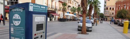 Uno de los parkímetros de la actual concesionaria del servicio