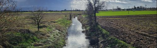 Río Azuer a su paso por Manzanares este 5 de febrero
