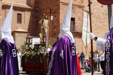 Salida de Cristo Resucitado en la procesión del Domingo de Resurrección