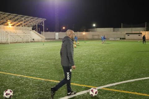 Julián Manzanares durante el entrenamiento del martes en el José Camacho