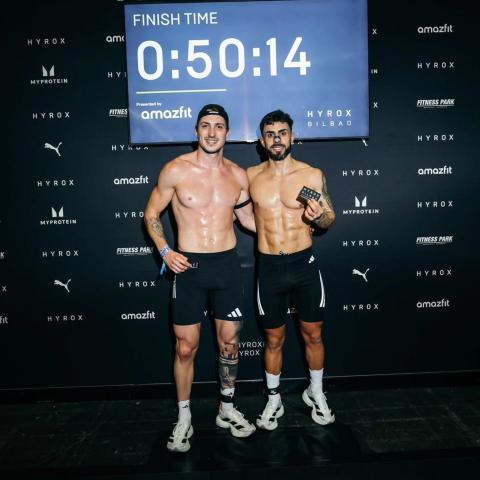 Luis García y José Alises 'Cachorro', récord de España en categoría Doubles Mens de Hyrox Bilbao