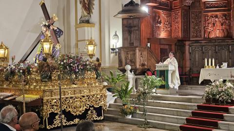 Pablo Martín del Burgo durante el novenario de Jesús del Perdón