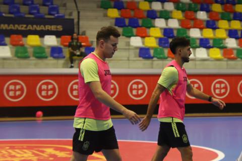Entrenamiento Selección Española FS en el Manzanares Arena previo partido España-Finlandia