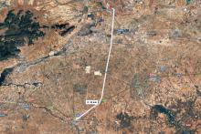 Tramo de Alta Velolcidad para el que se ha adjudicado el proyecto. Imagen: Google Maps
