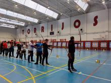 Juan Francisco Fernández y Cristian Domínguez en el campeonato de Castilla-La Mancha de tiro con arco en sala 2023