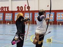 Pilar Peralta en el campeonato de Castilla-La Mancha de tiro con arco en sala 2023
