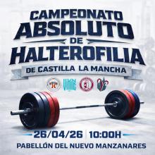 Cartel del campeonato absoluto de halterofilia de Castilla-La Mancha
