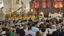 Pablo Martín del Burgo durante el novenario de Jesús del Perdón