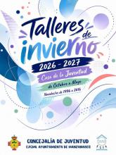 Cartel de los talleres de invierno 2026 (Casa de la Juventud)