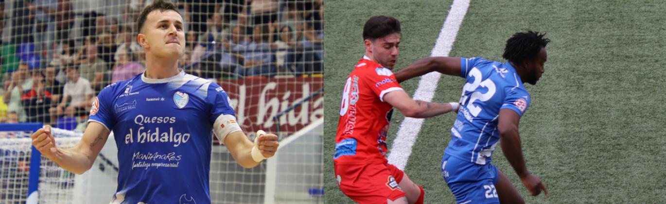 Daniel (Quesos El Hidalgo Manzanares FS) y Yuber (Manzanares CF)