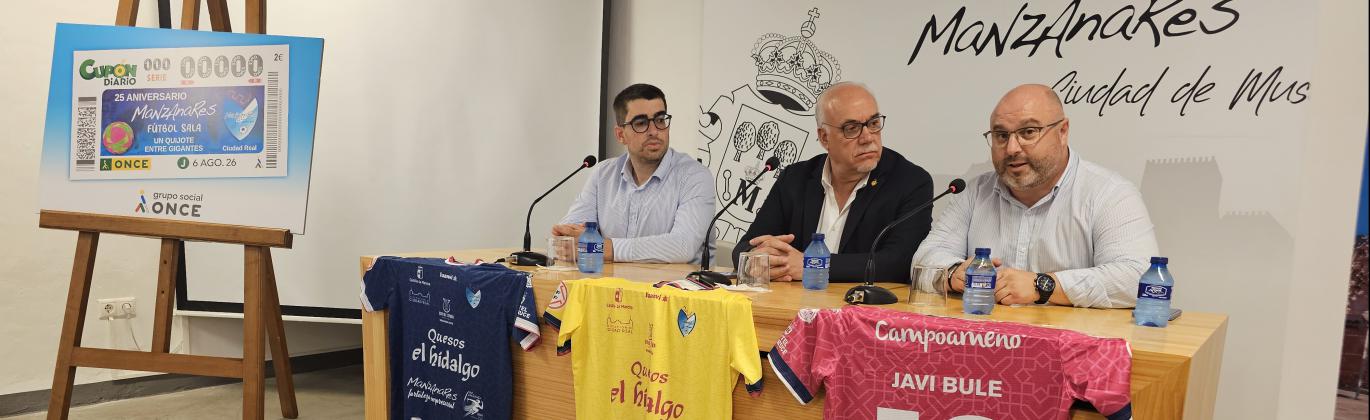 Presentación del cupón de la ONCE conmemorativo del 25 aniversario del Manzanares FS