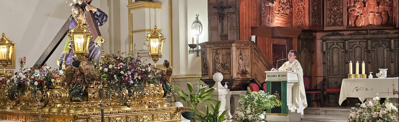 Pablo Martín del Burgo durante el novenario de Jesús del Perdón